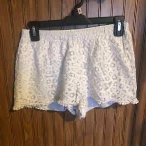 White Patterned Shorts
